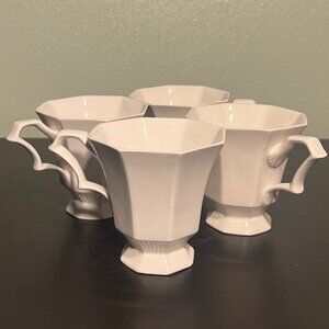 Set of 4 Vtg CASTLETON CHINA Independence Ironstone White Octagon  Cups ~ Japan